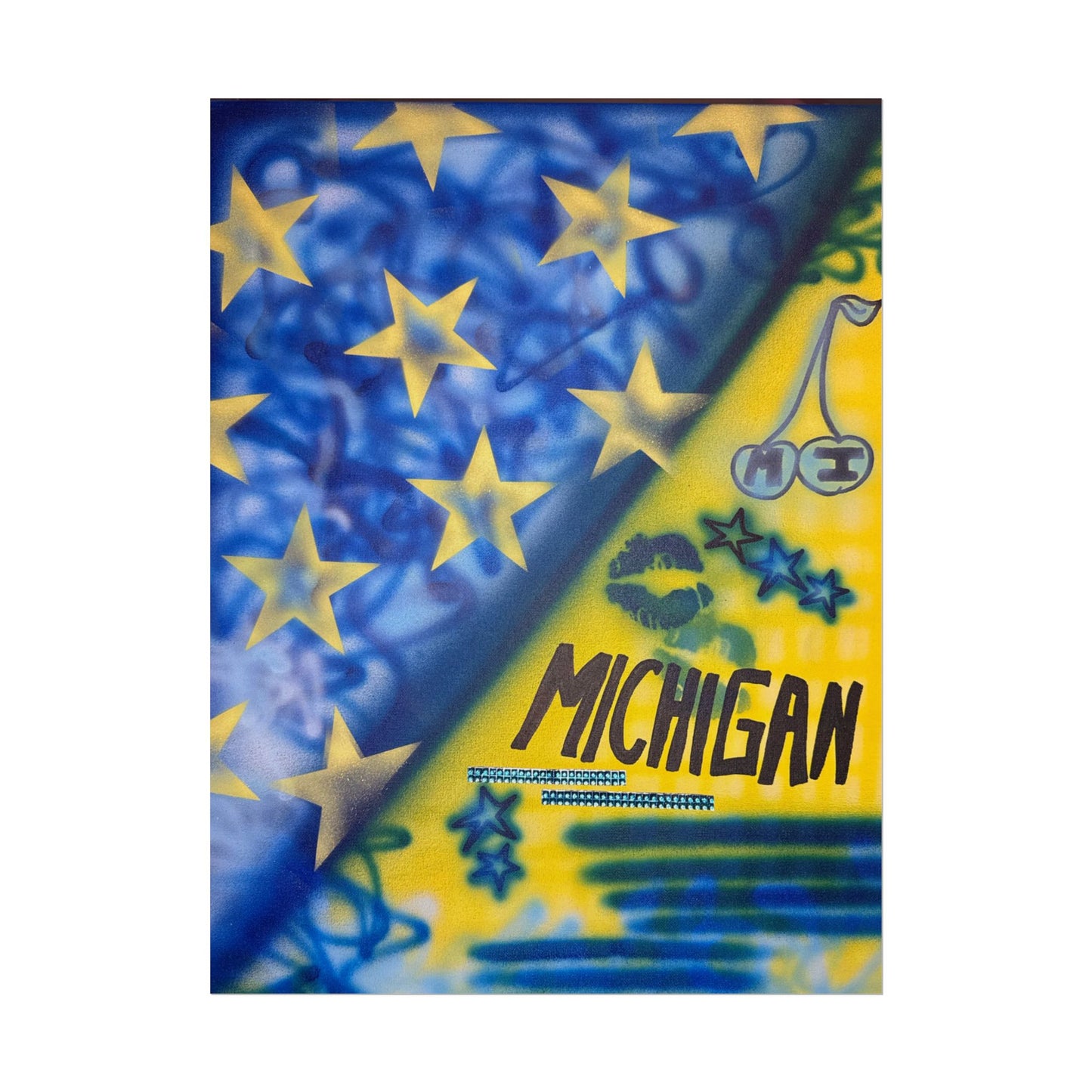"ann arbor, michigan" airbrush rolled print