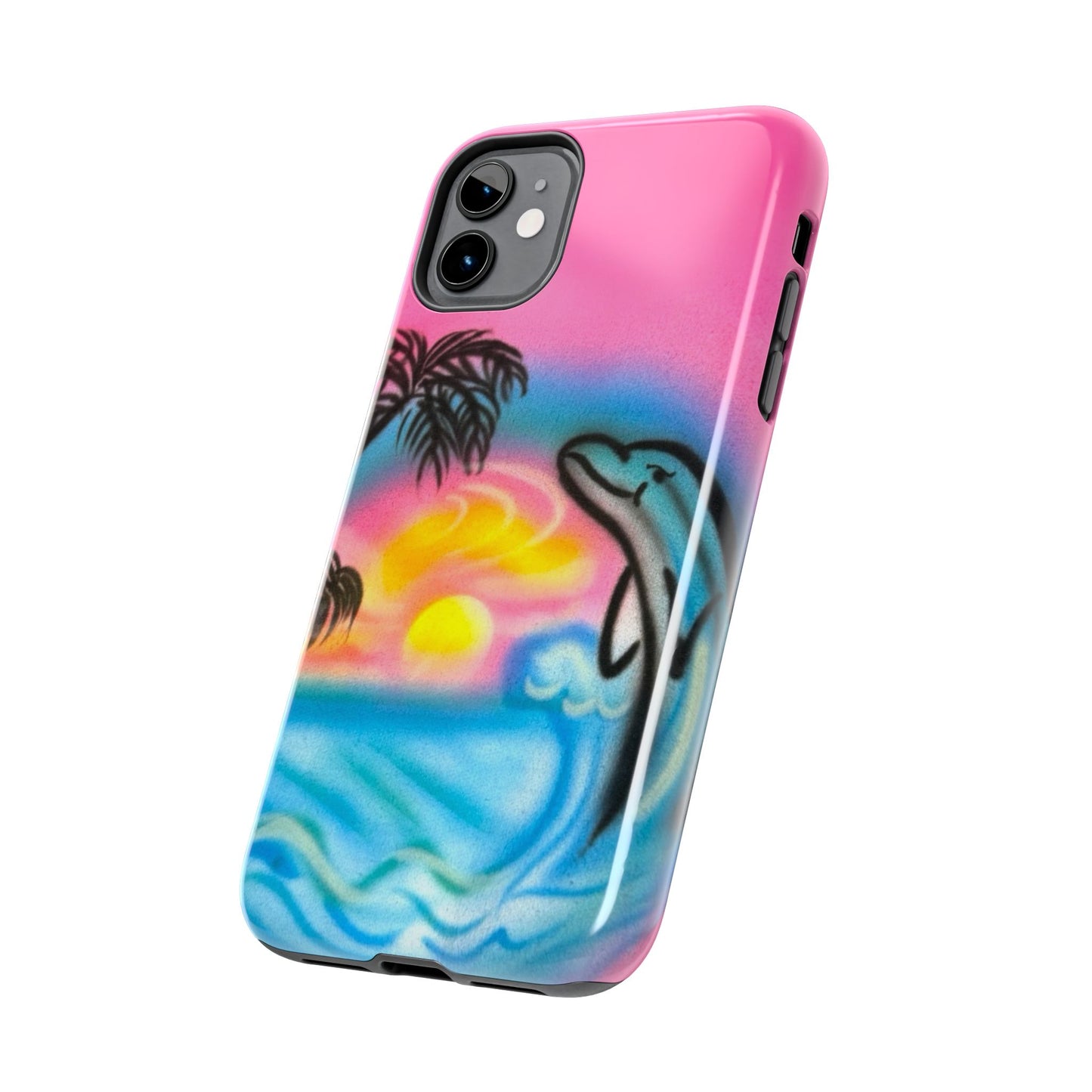 "dolphin love" airbrush iPhone case