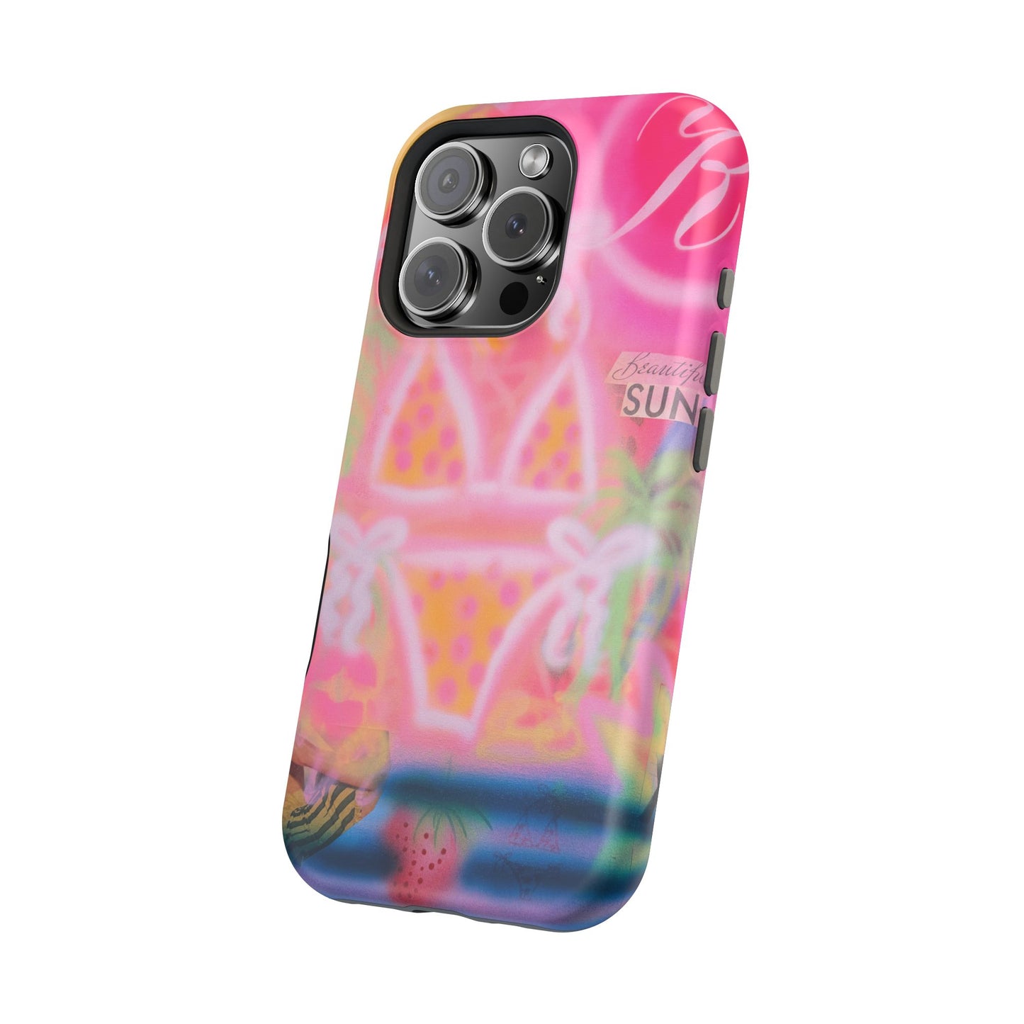 MagSafe "santa monica strawberry" airbrush iPhone case