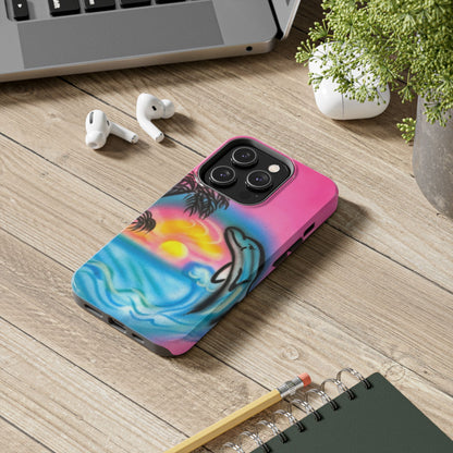 "dolphin love" airbrush iPhone case