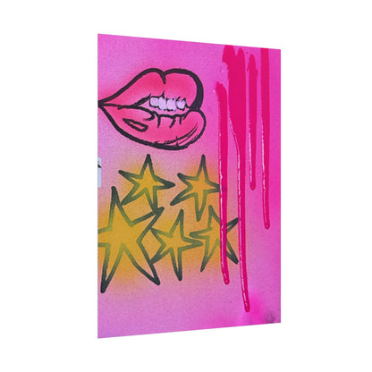 "star drip" airbrush rolled print
