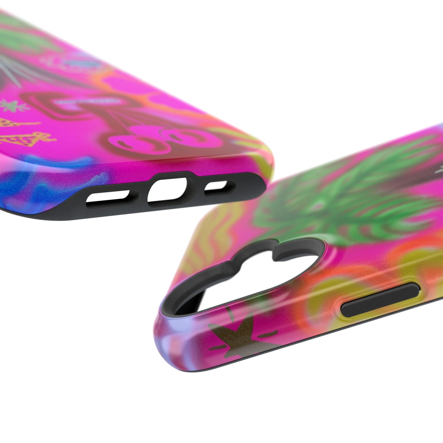 MagSafe "neon pink palms" Airbrush iPhone-Hülle