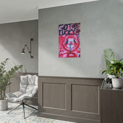 "be happy go lucky" airbrush rolled print