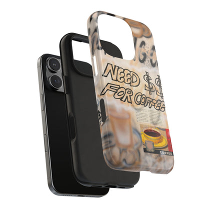 "need $$ for coffee" airbrush iPhone case