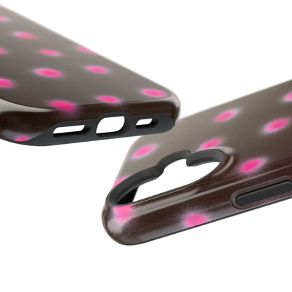MagSafe "cherry mocha polka dot" airbrush iPhone case