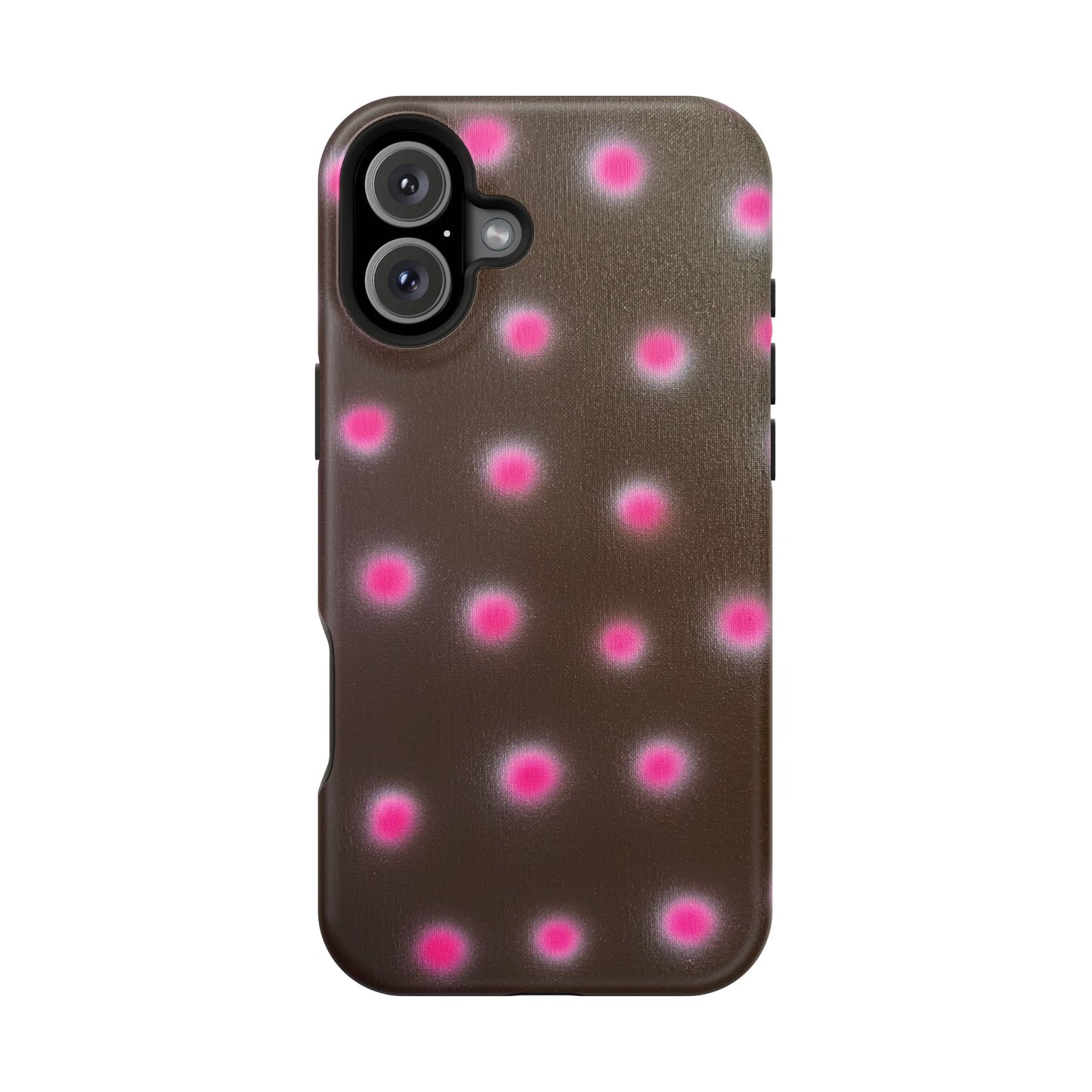 MagSafe "cherry mocha polka dot" airbrush iPhone case