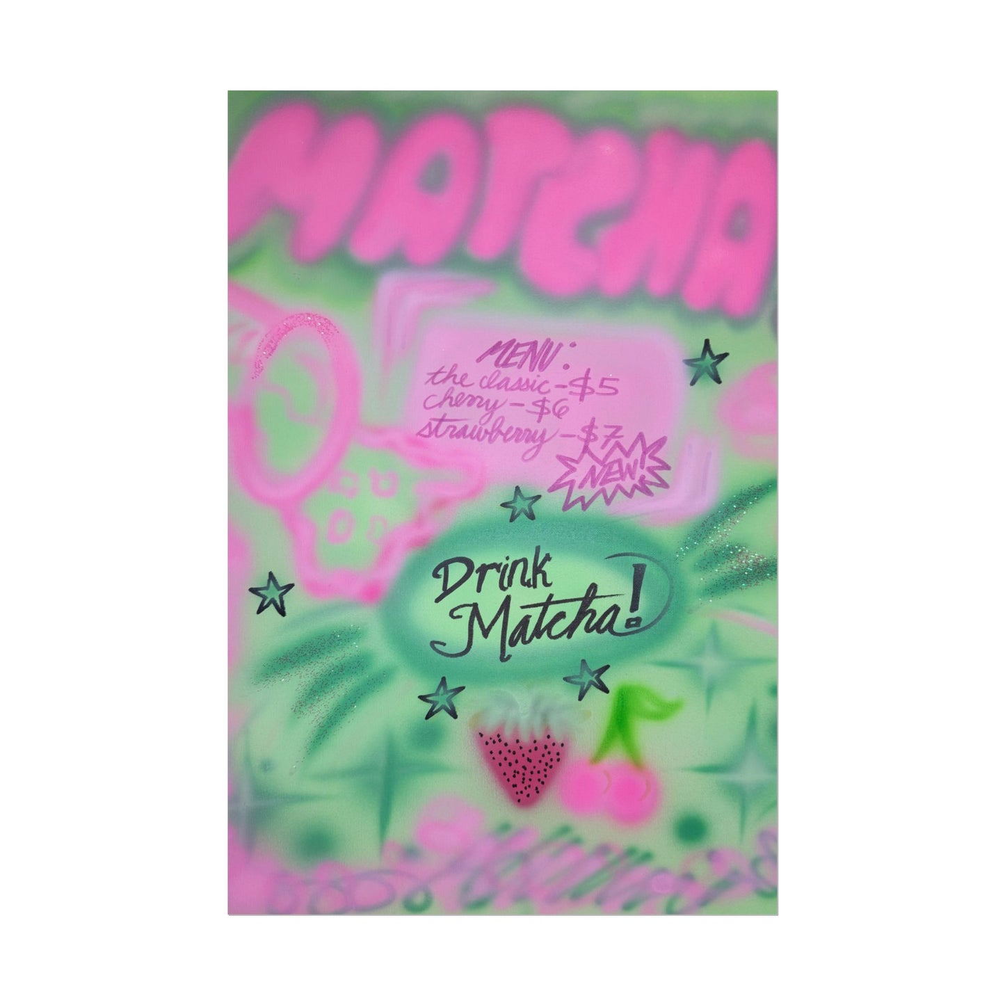 "matcha!" airbrush rolled print
