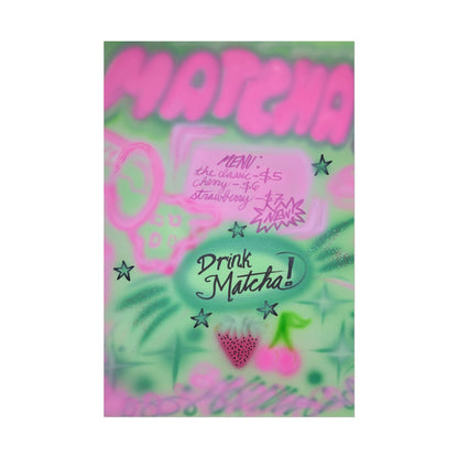 "matcha!" airbrush rolled print