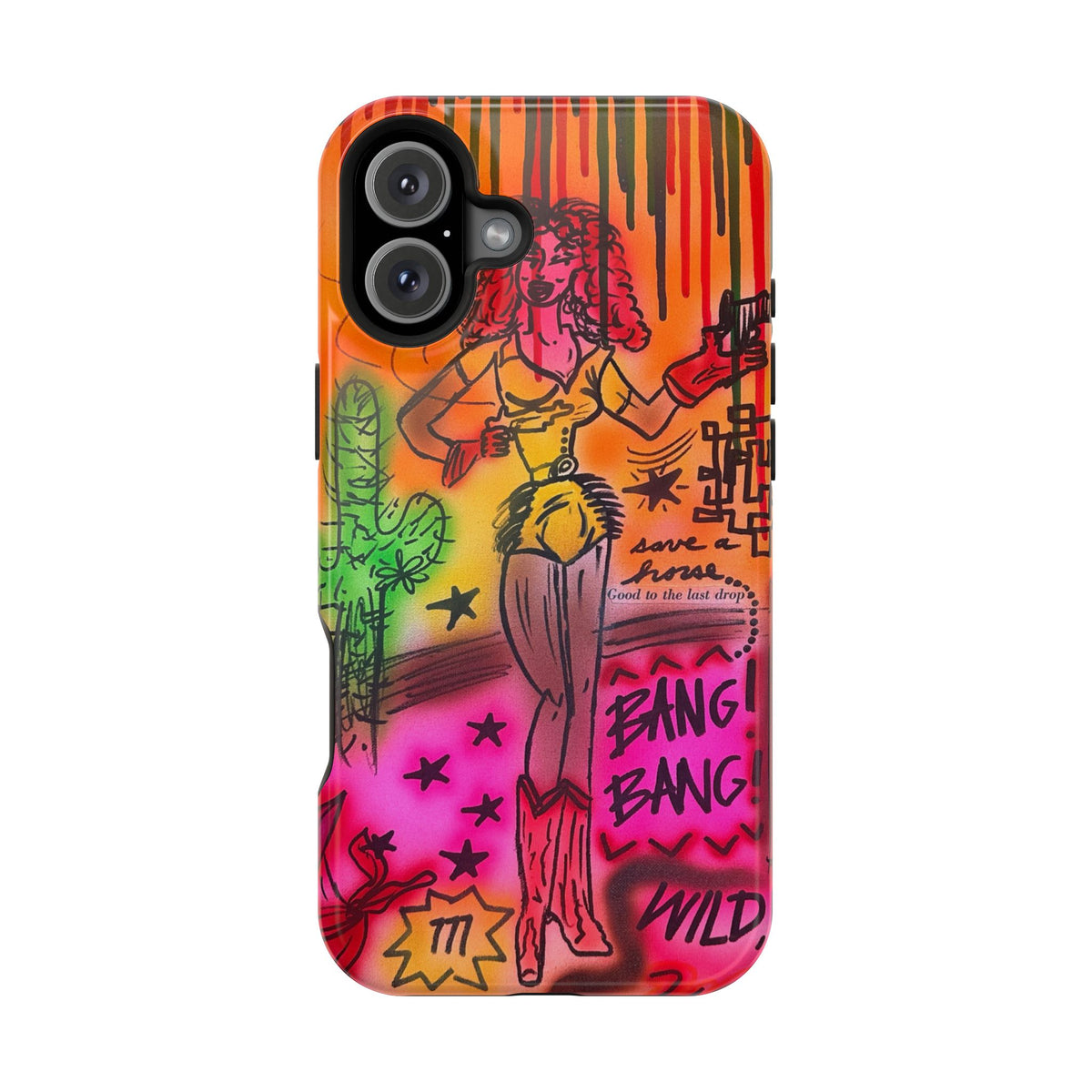 MagSafe "wild, wild west" airbrush iPhone case