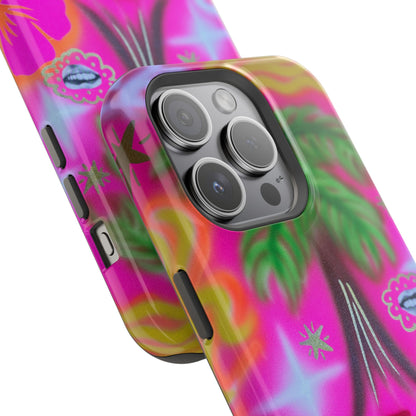 MagSafe "neon pink palms" Airbrush iPhone-Hülle