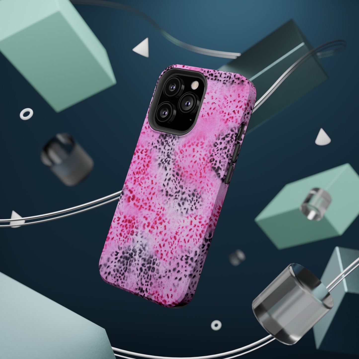 MagSafe "pink cheetah" airbrush iPhone case
