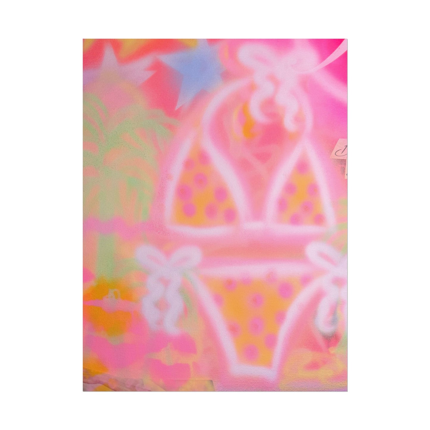 "yellow polka dot bikini" airbrush rolled print