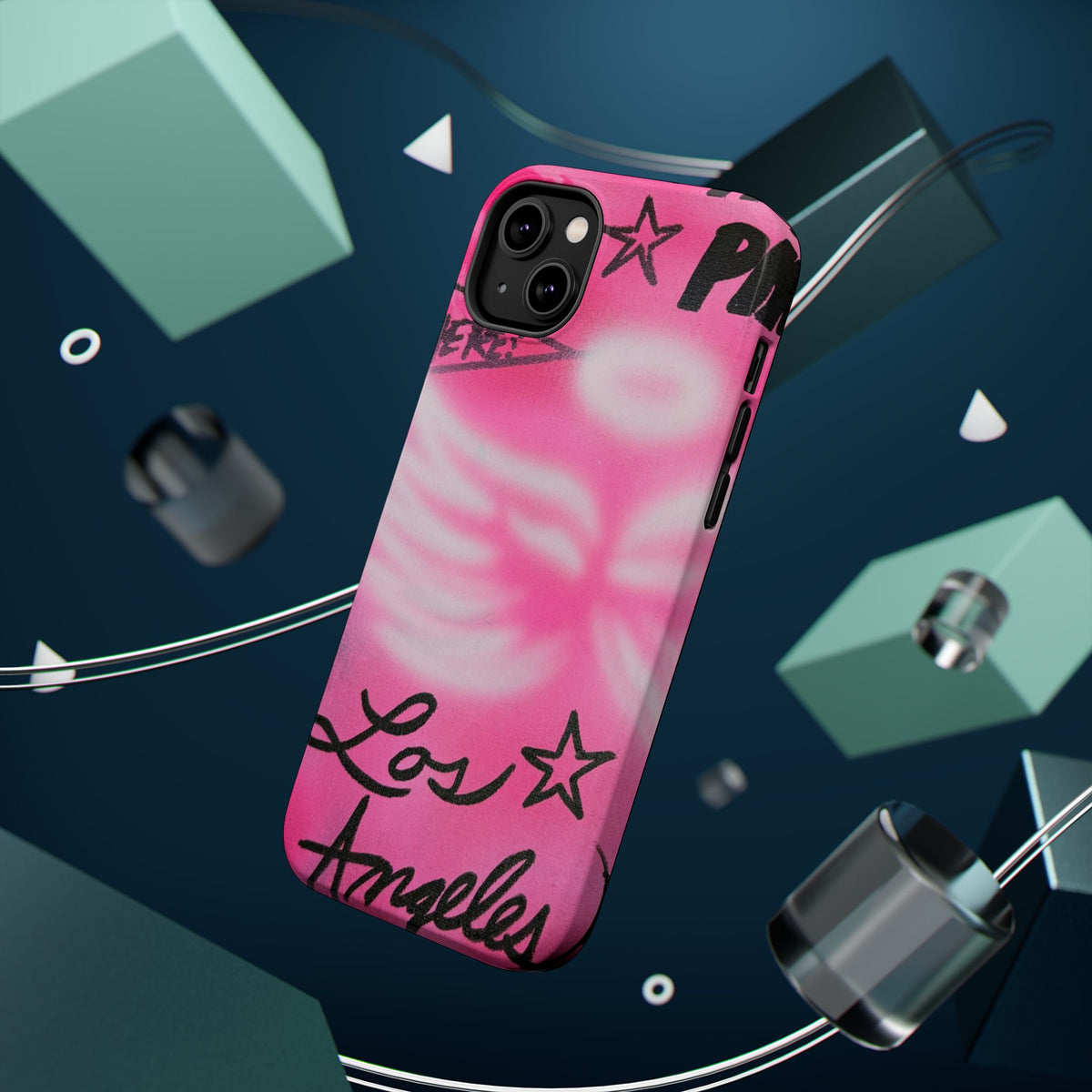 MagSafe "pinke Engelsflügel" Airbrush iPhone Hülle