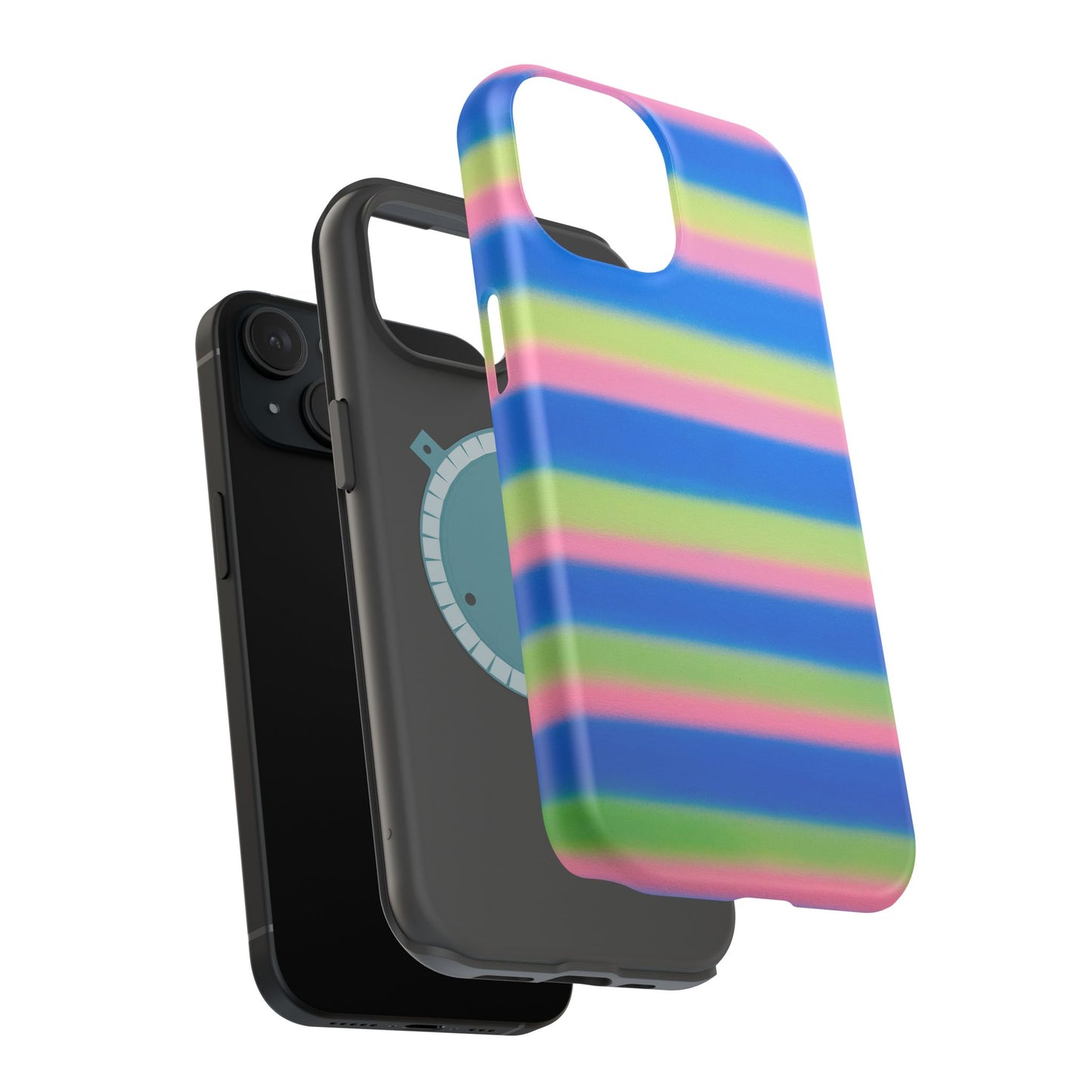 MagSafe "sherbet stripes" airbrush iPhone case