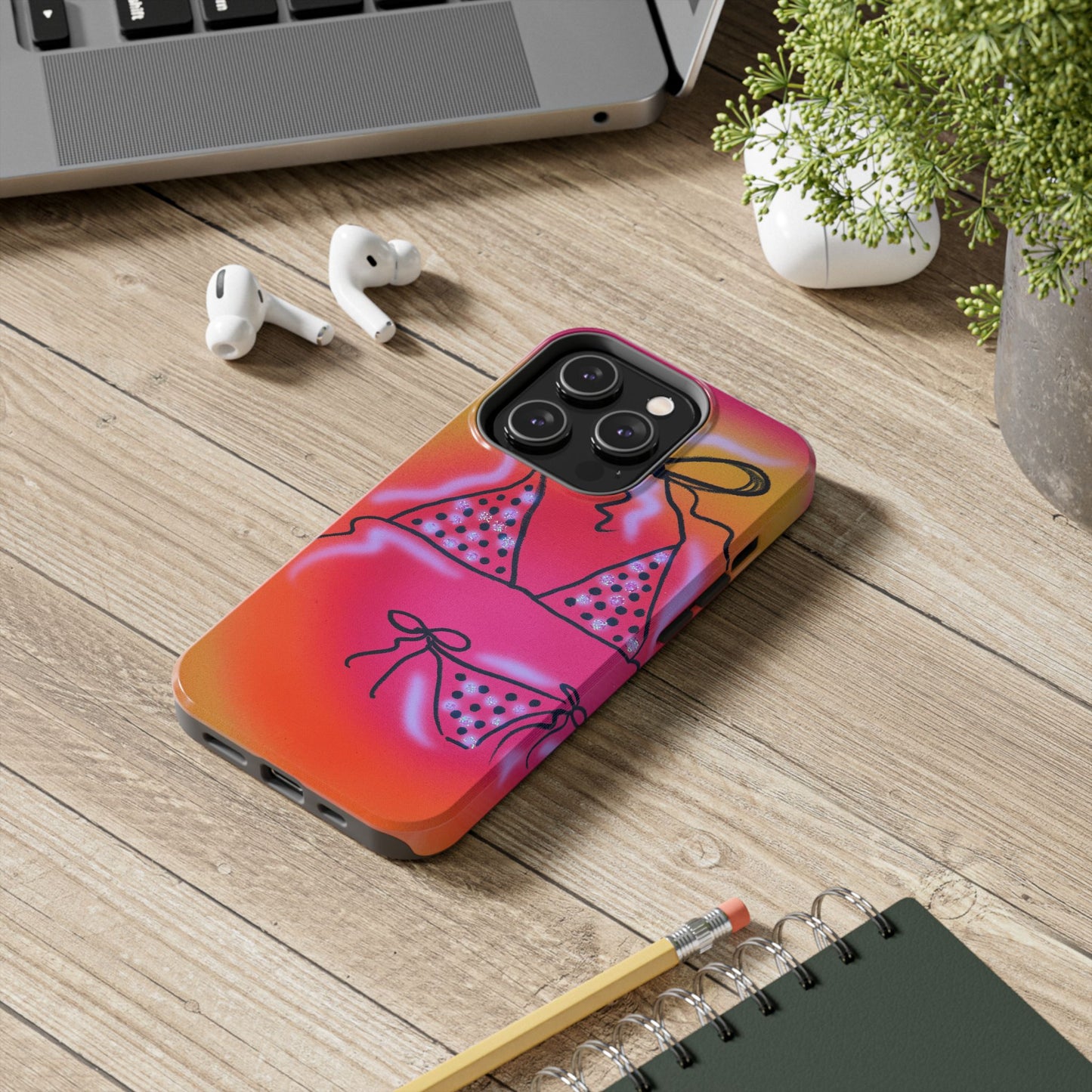 "glitter bikini" airbrush iPhone case