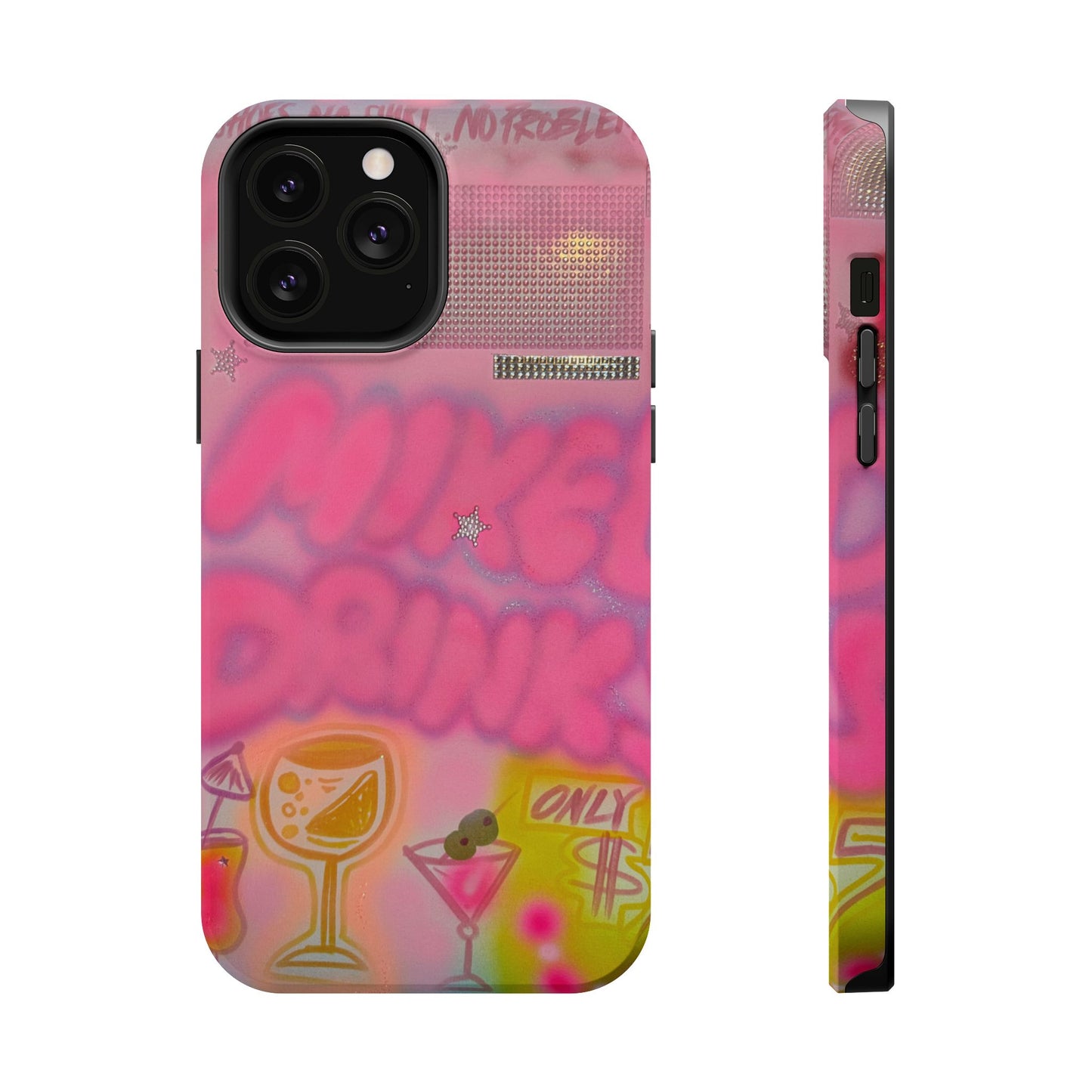 MagSafe "mixed drinks" airbrush iPhone case