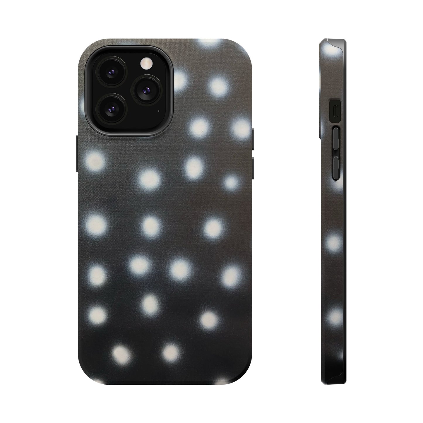MagSafe "coconut noir polka dot" airbrush iPhone case