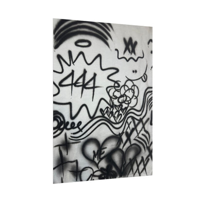 "444" airbrush rolled print