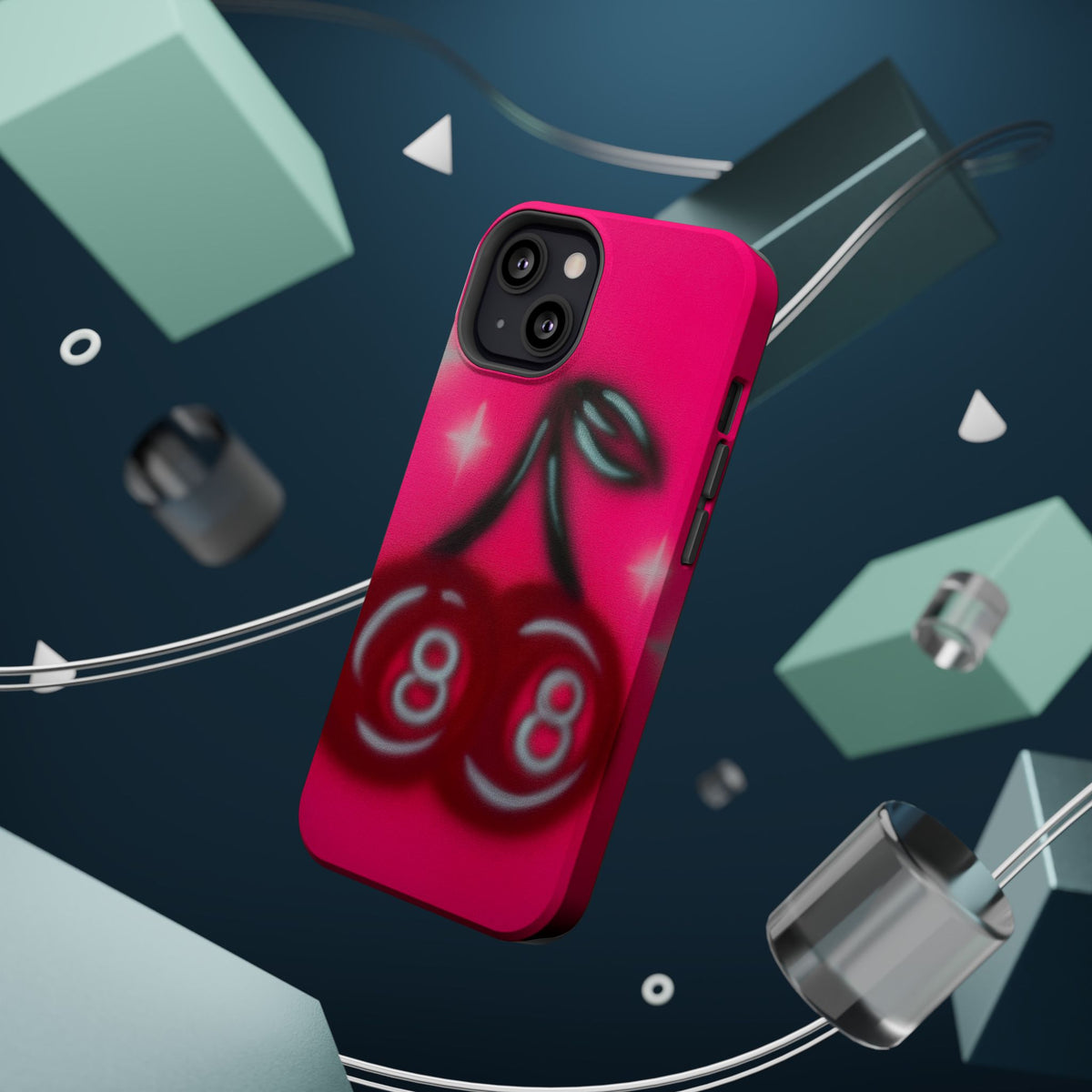 MagSafe "cherry 8ball" airbrush iPhone case