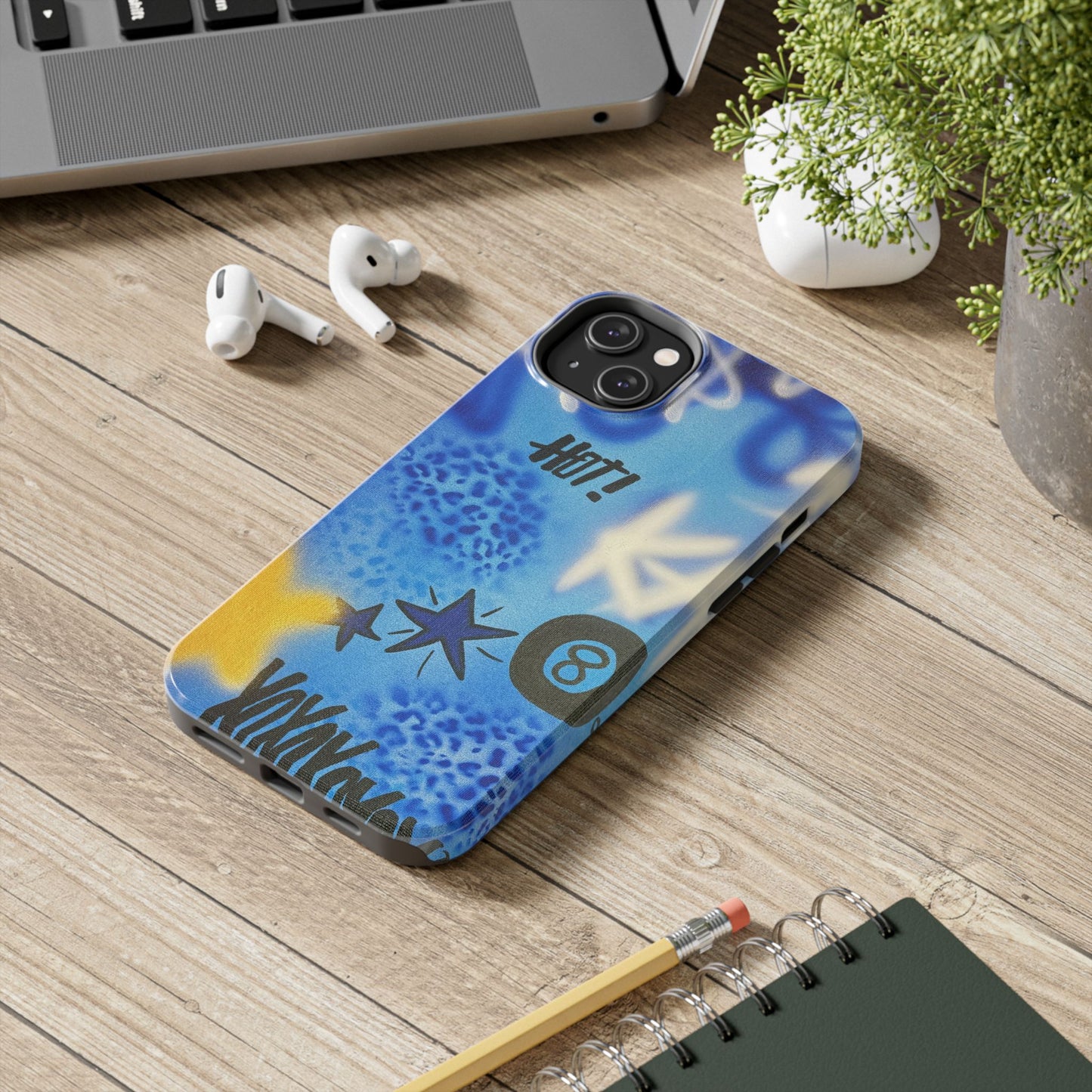 "brilliant blues" airbrush iPhone case