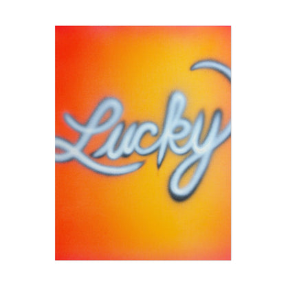 "lucky" airbrush rolled print