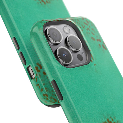 MagSafe "teal cheetah" airbrush iPhone case