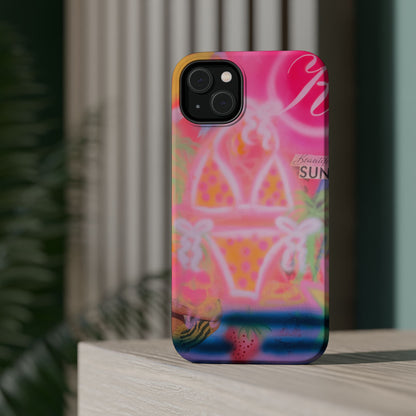 MagSafe "santa monica strawberry" airbrush iPhone case