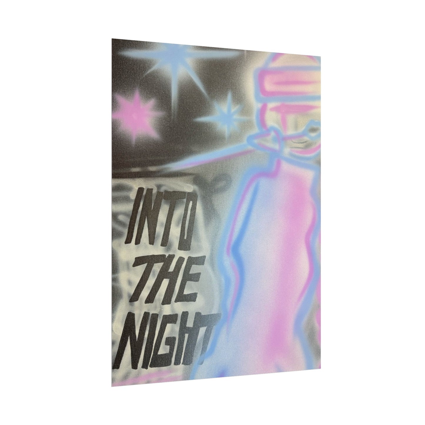 "into the night" pt. 2 airbrush rolled print