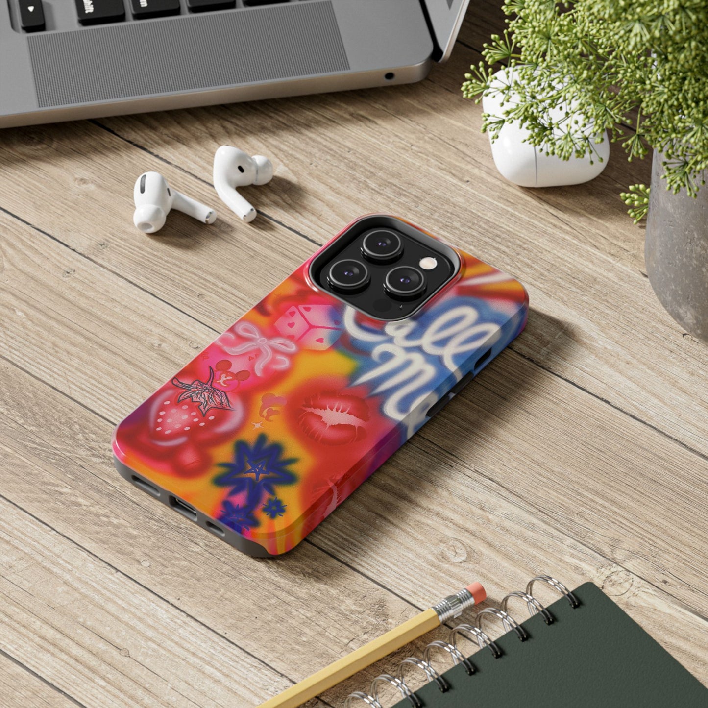 "CALL ME!" airbrush iPhone case