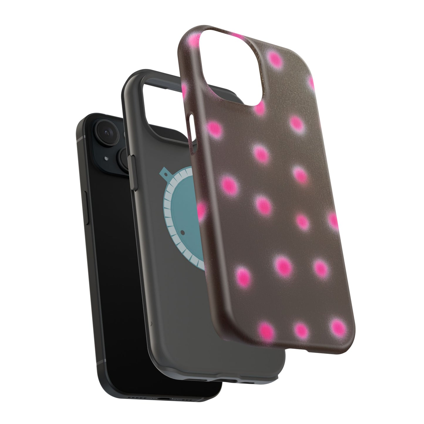 MagSafe "cherry mocha polka dot" airbrush iPhone case