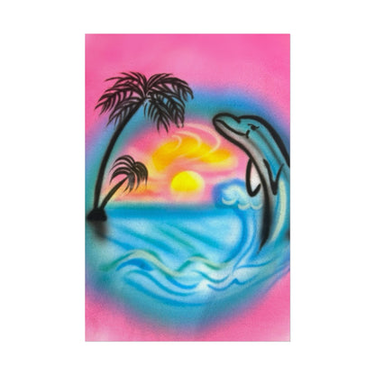 "dolphin love" airbrush rolled print