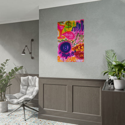 "colorful chaos" airbrush rolled print