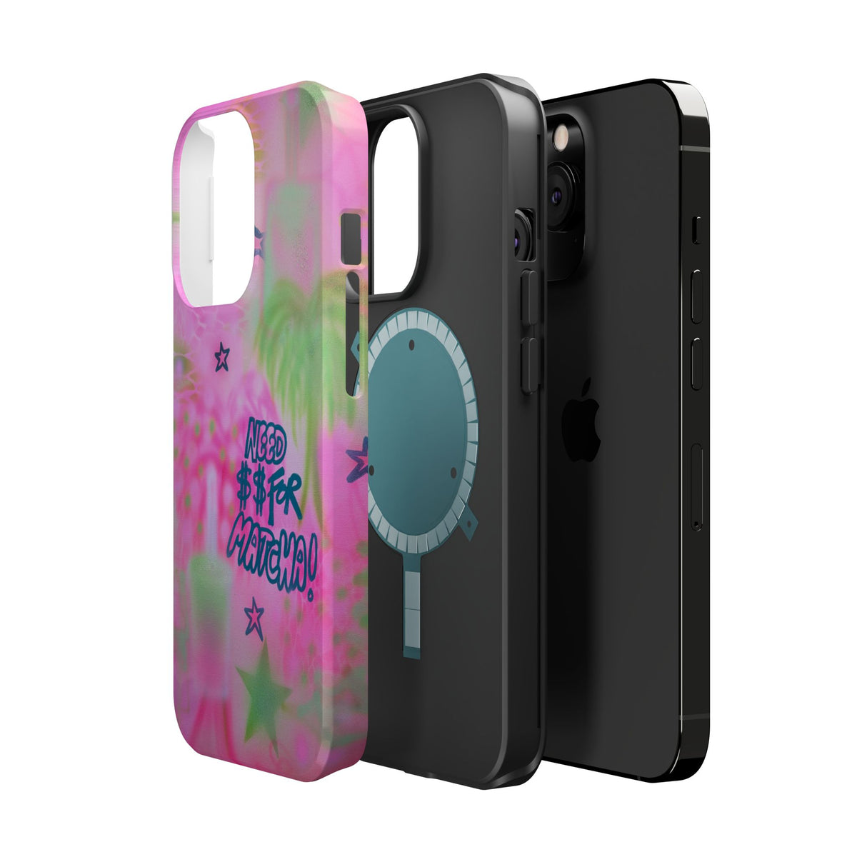 MagSafe "need $$ for matcha" airbrush iPhone case