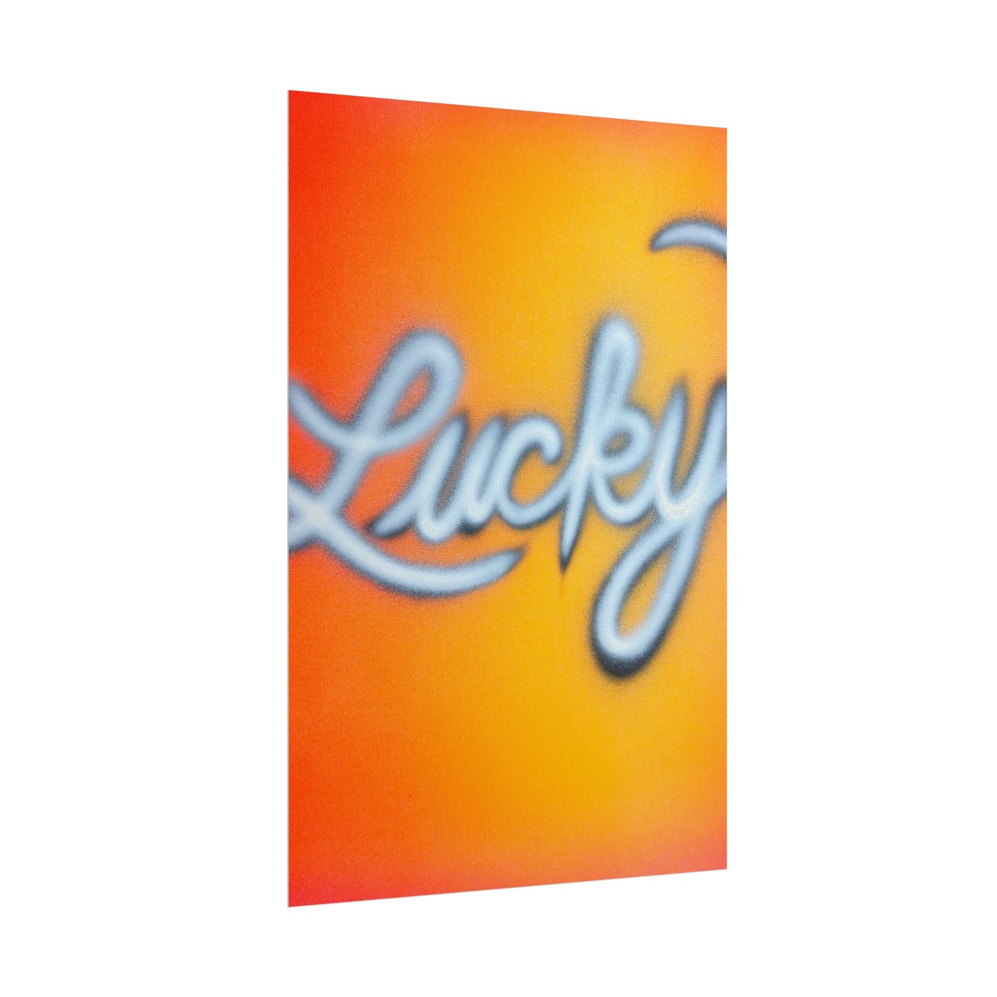 "lucky" airbrush rolled print