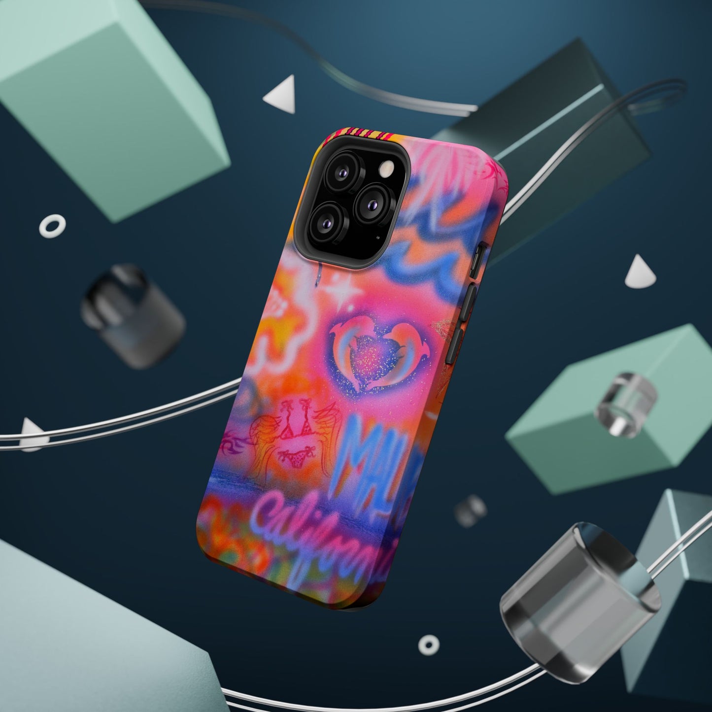 "mornings in malibu" MagSafe airbrush iPhone case