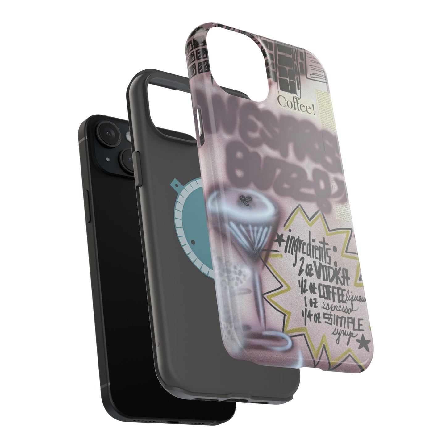 MagSafe "espresso martini" airbrush iPhone case
