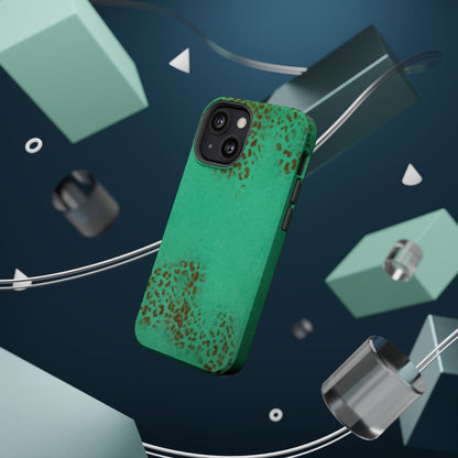 MagSafe "teal cheetah" airbrush iPhone case