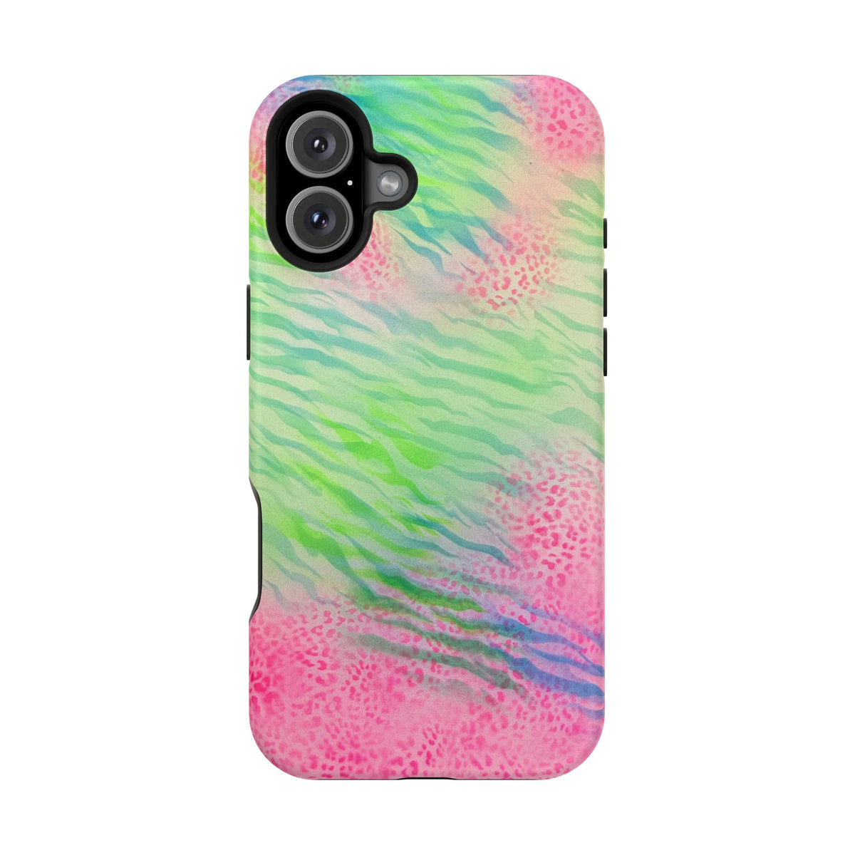 MagSafe "teal cheetah" airbrush iPhone case
