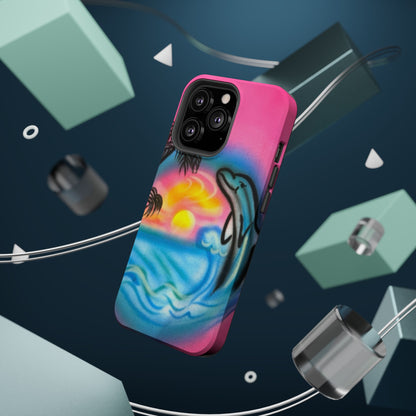 MagSafe "Delfinliebe" Airbrush iPhone-Hülle