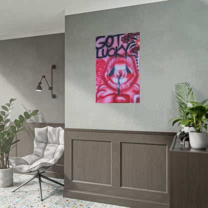 "be happy go lucky" airbrush rolled print
