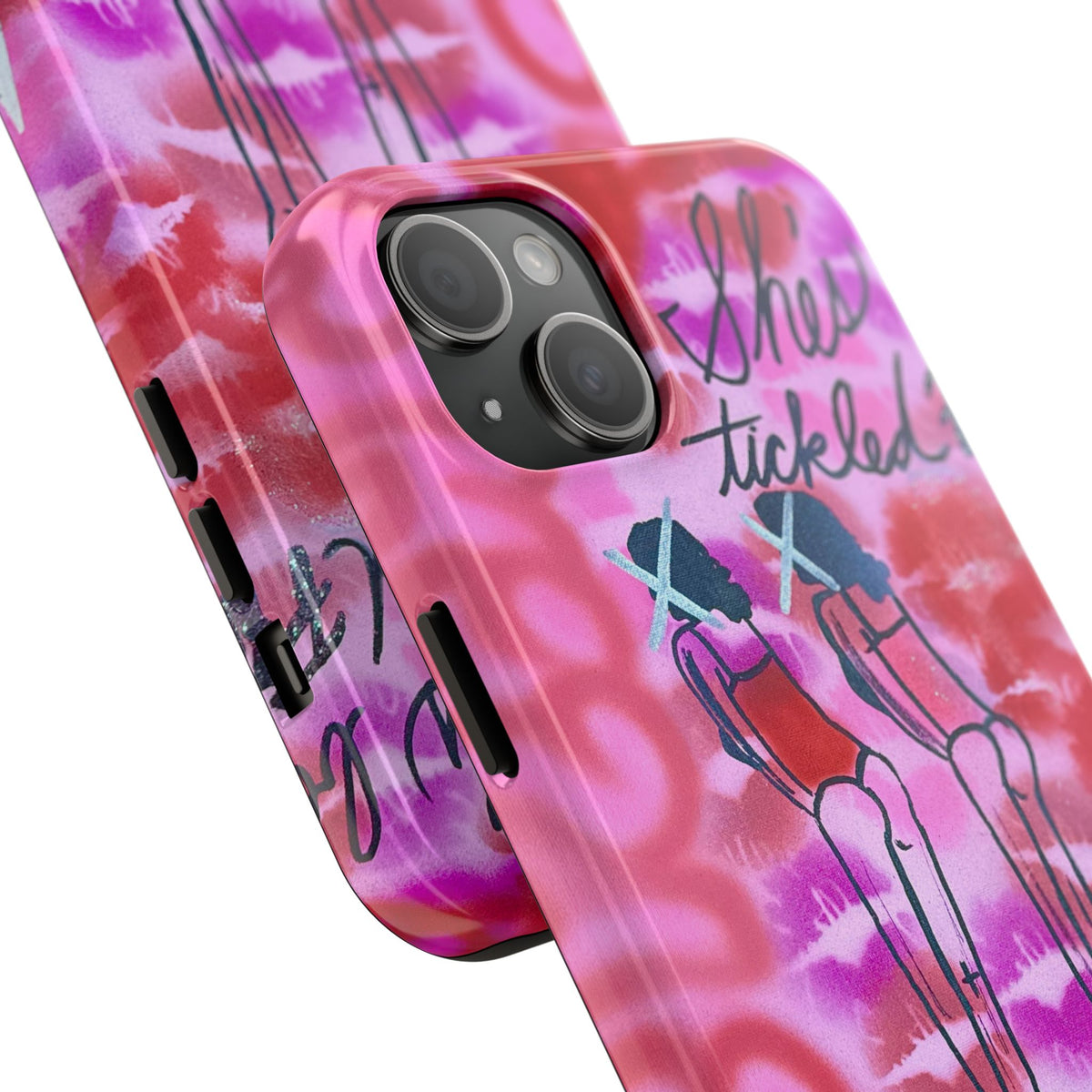 "tickled pink" airbrush iPhone case