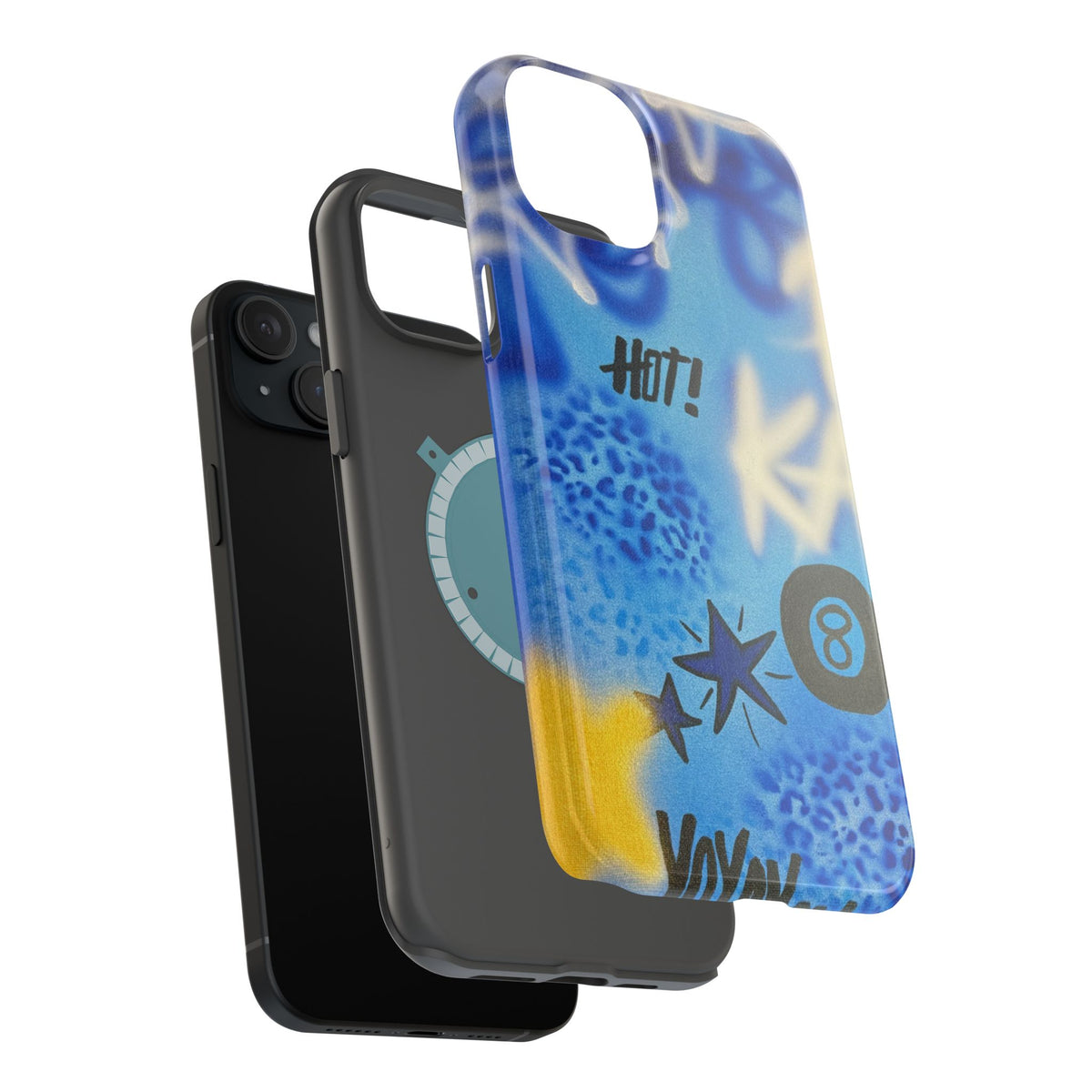 MagSafe "brilliant blues" airbrush iPhone case
