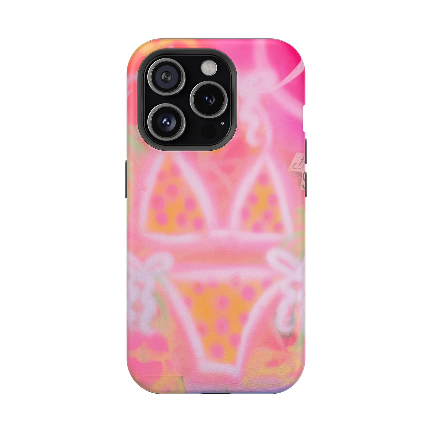 MagSafe "yellow polka dot bikini" airbrush iPhone case