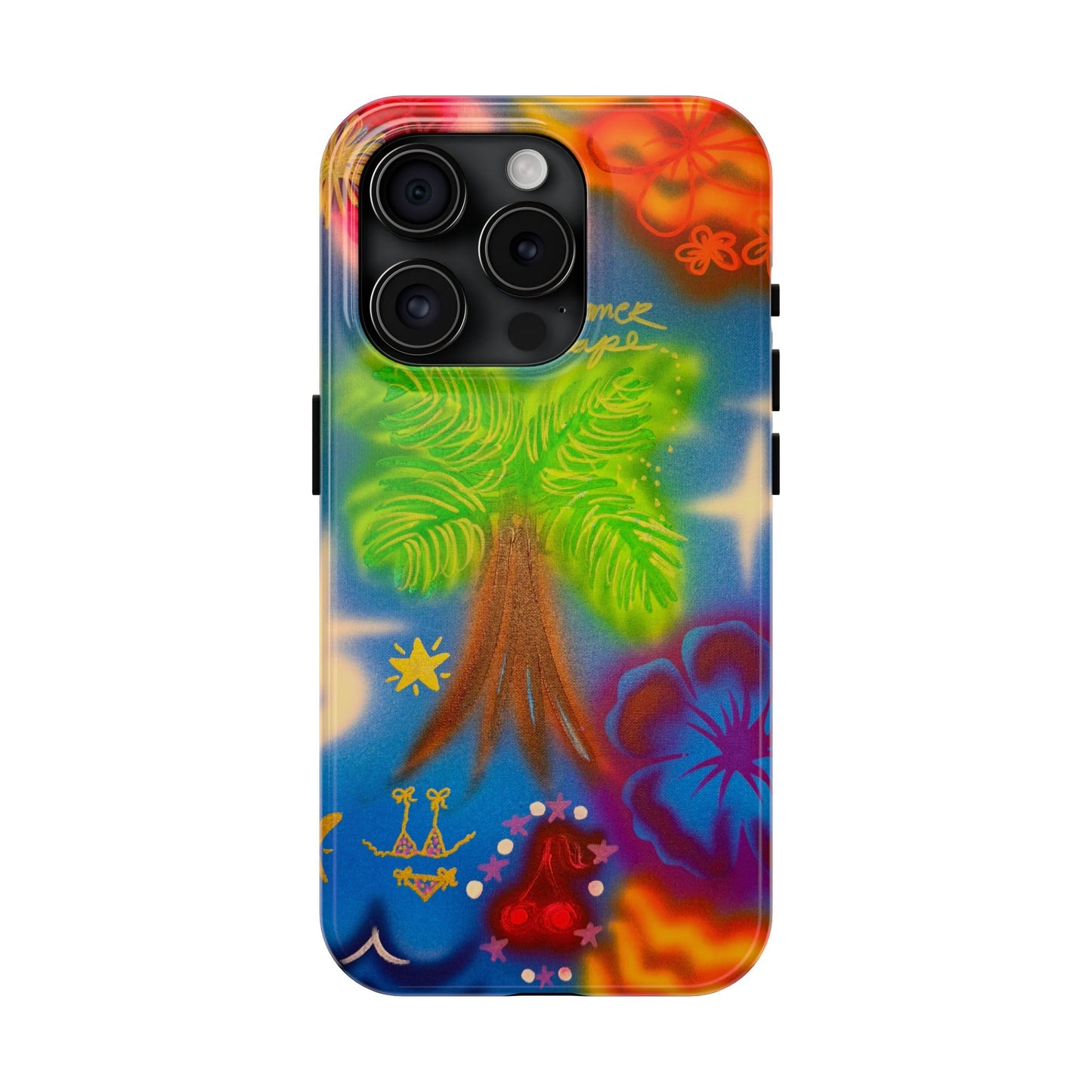 "neon blue palms" airbrush iPhone case