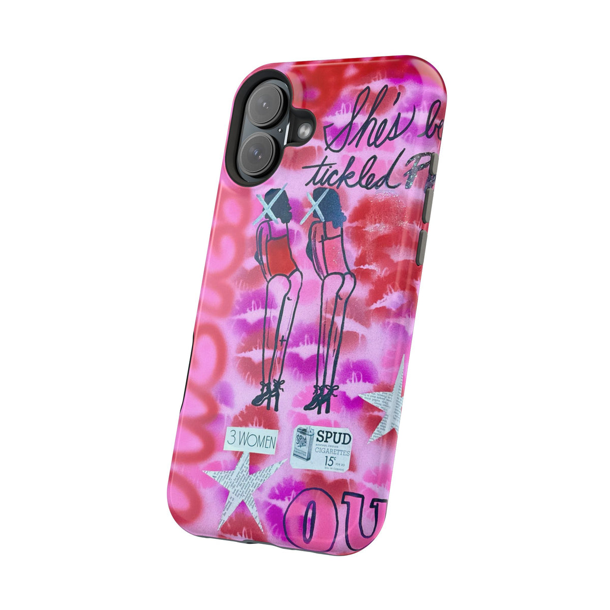 MagSafe "tickled pink" airbrush iPhone case
