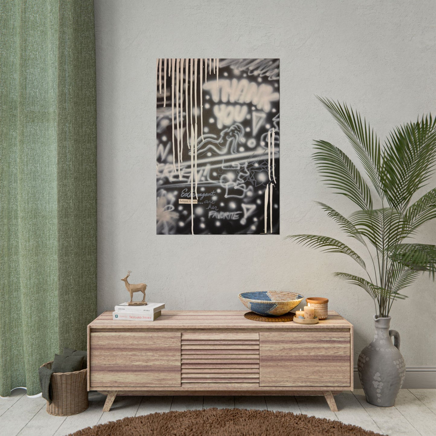 "extravagant leisure" airbrush rolled print