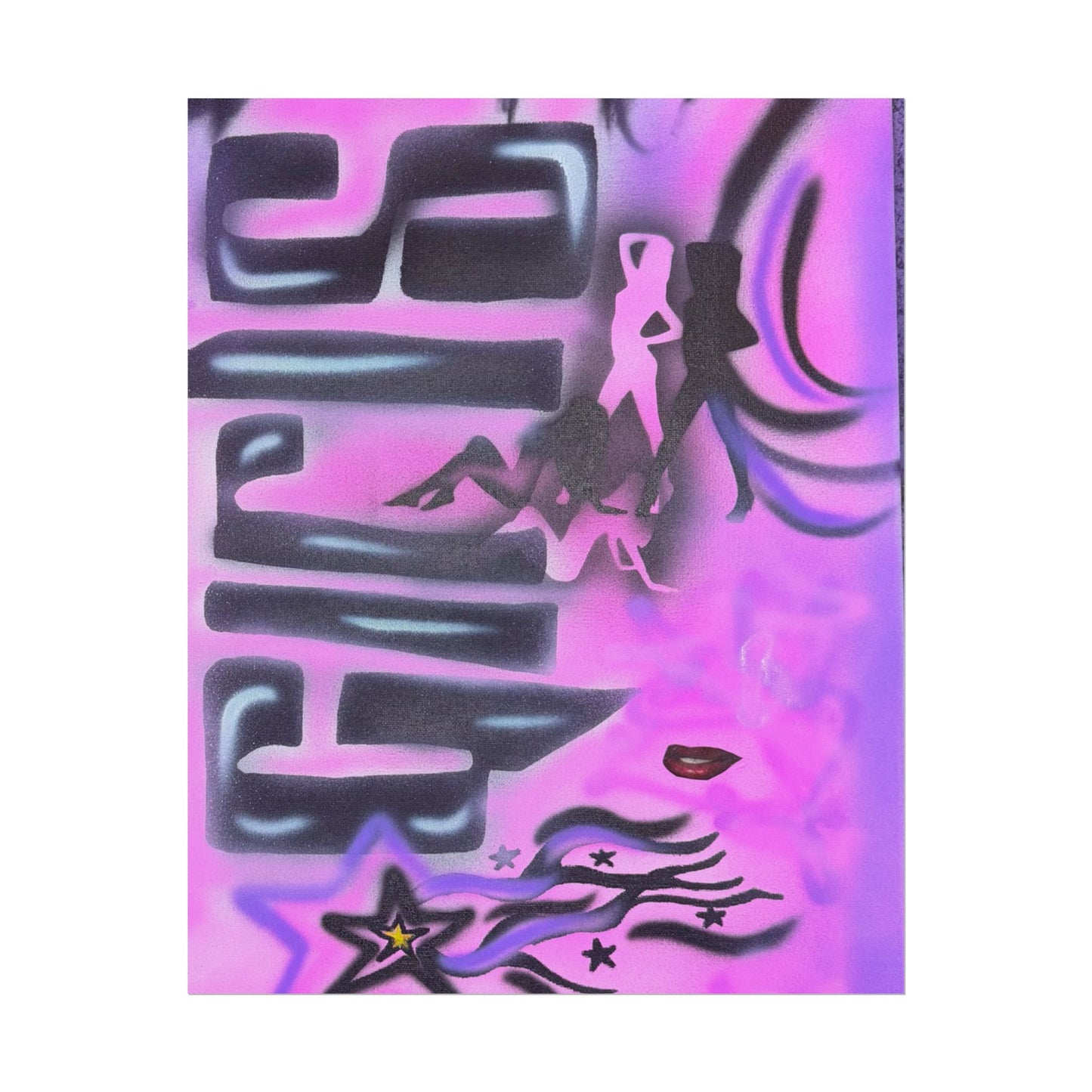 "neon nights" airbrush rolled print