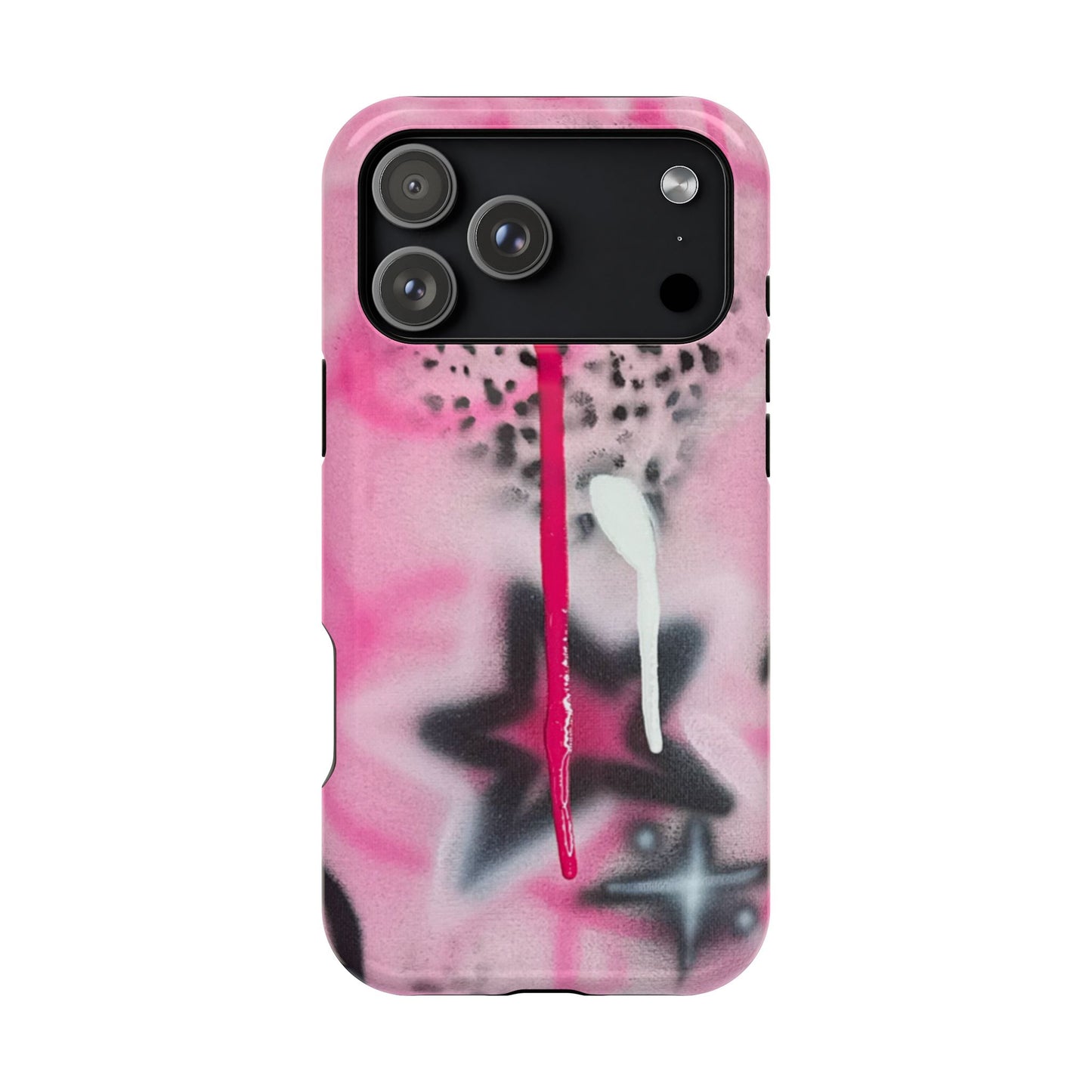MagSafe "pink cheetah" airbrush iPhone case