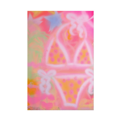 "yellow polka dot bikini" airbrush rolled print