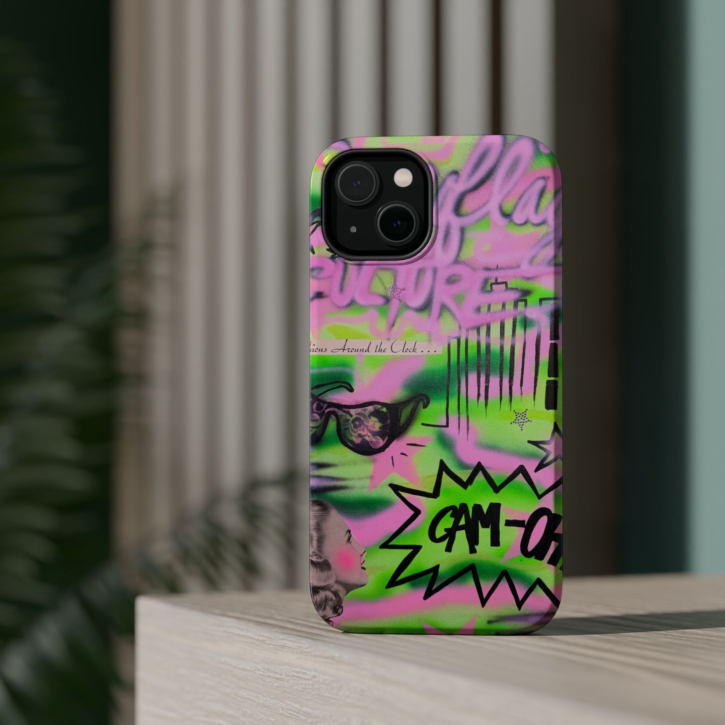 MagSafe "green camo" airbrush iPhone case